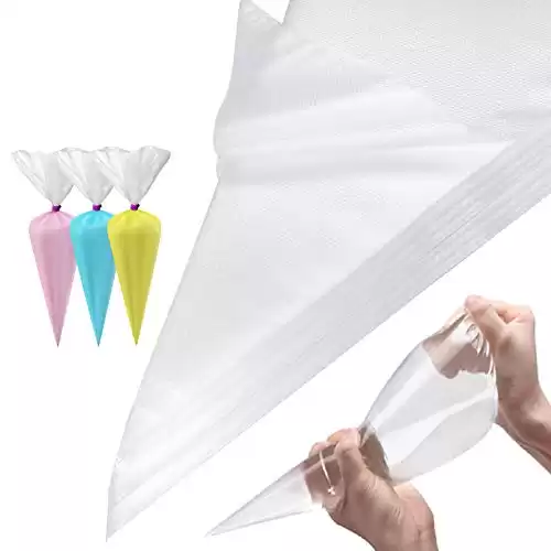 Piping Bags -100 Pack-14-Inch Disposable Cake Decorating Bags Anti-Burst Cupcake Icing Bags for all Size Tips Couplers