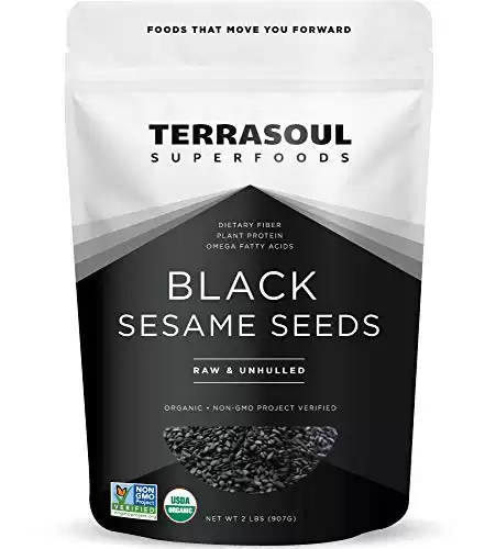 Terrasoul Superfoods Organic Black Sesame Seeds, 2 Lbs - Raw | Unhulled