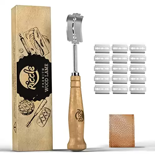 RICCLE Bread Lame Slashing Tool, Dough Scoring Knife with 15 Razor Blades and Storage Cover