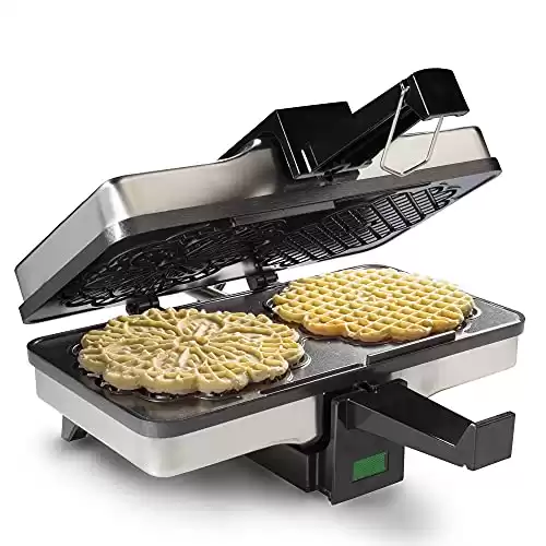 Pizzelle Maker - Non-stick Electric Pizzelle Baker Press Makes Two 5-Inch Cookies at Once
