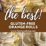 A Pinterest pin image of the orange rolls