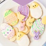 A Pinterest pin image of the gluten free Easter cookies.