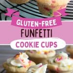 A Pinterest pin image of the cookie cups.