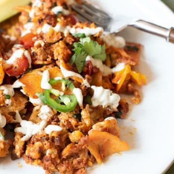 A plate full of Mexican migas.