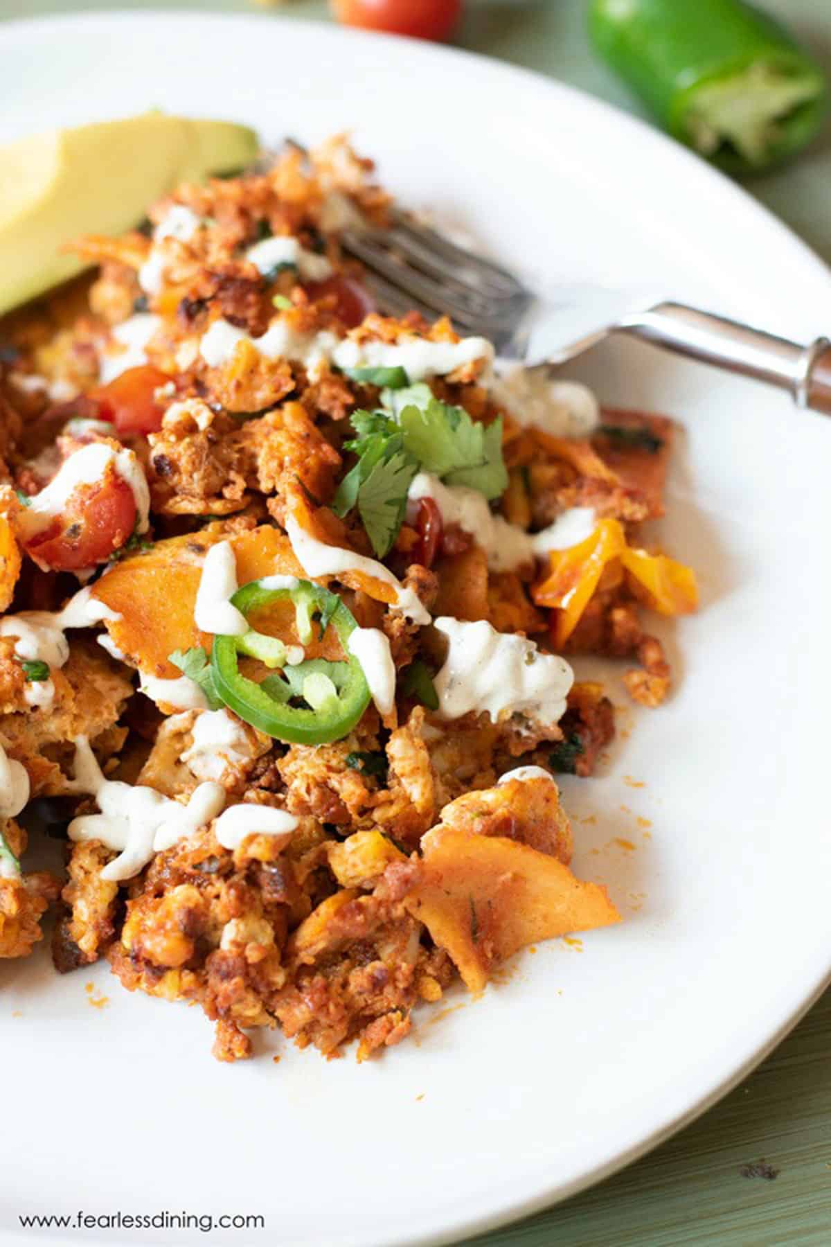 A plate full of Mexican migas.