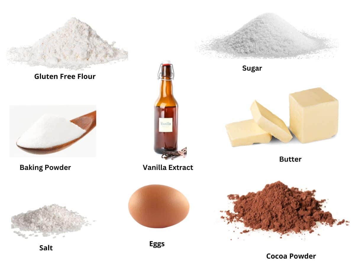 Photos of the half chocolate half vanilla cookies ingredients.