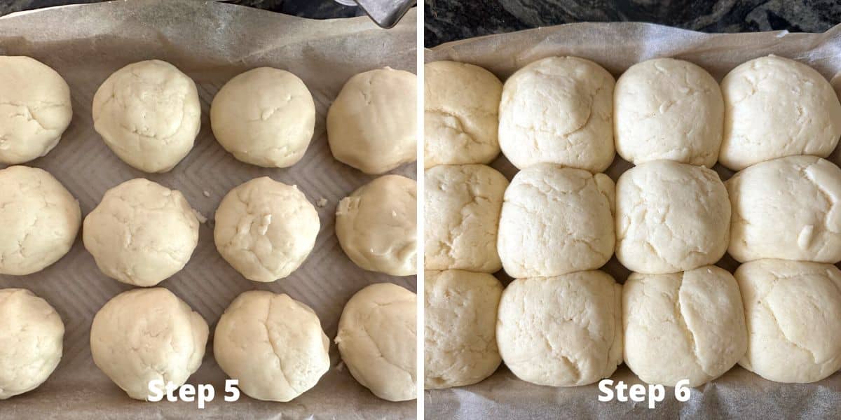 Here are photos of the rolls before and after the rise.