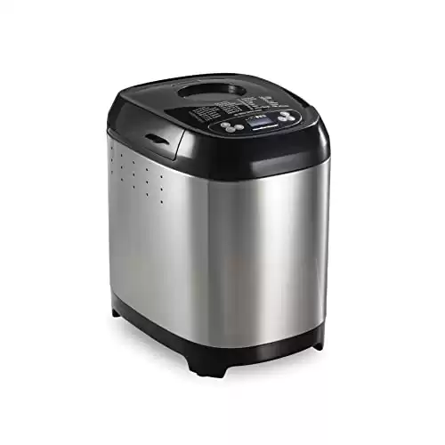 Hamilton Beach Digital Electric Bread Maker Machine Artisan and Gluten-Free, 2 lbs Capacity, 14 Settings, Black and Stainless Steel (29985)