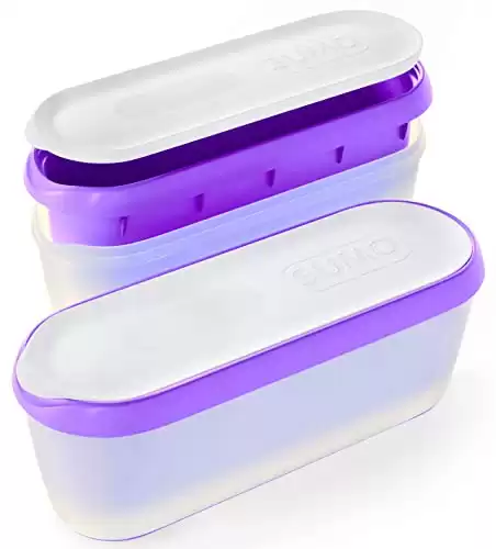 SUMO Ice Cream Containers for Homemade Ice Cream - 2 Containers - 1.5 Quart Each - Purple