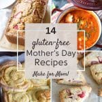 A collage of four mother's day recipe ideas.