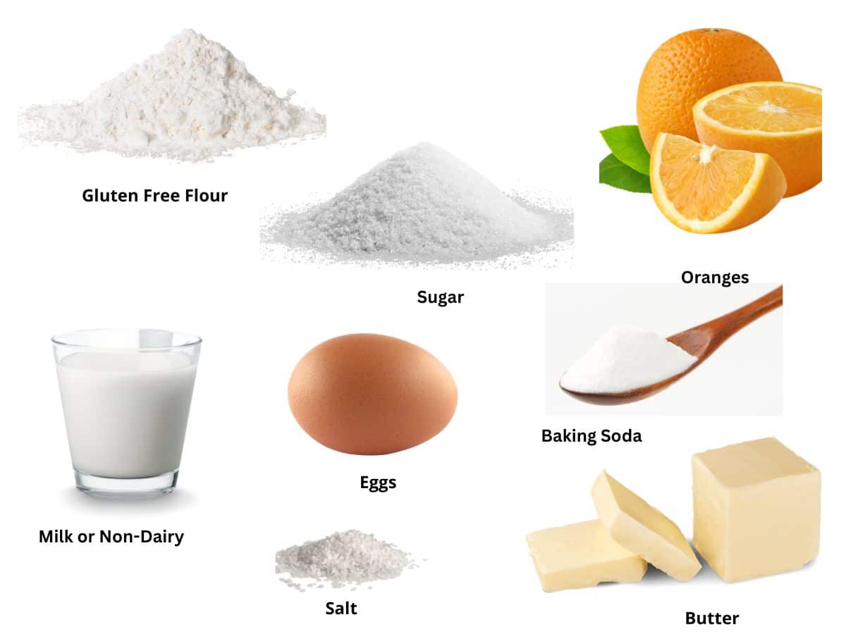 Photos of the orange scones ingredients.