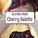 A Pinterest image of a cherry galette.