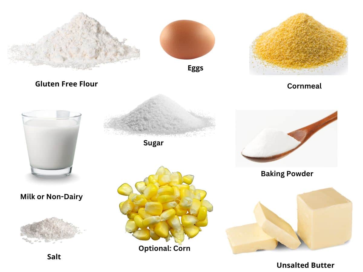 Photos of the corn dumplings ingredients.