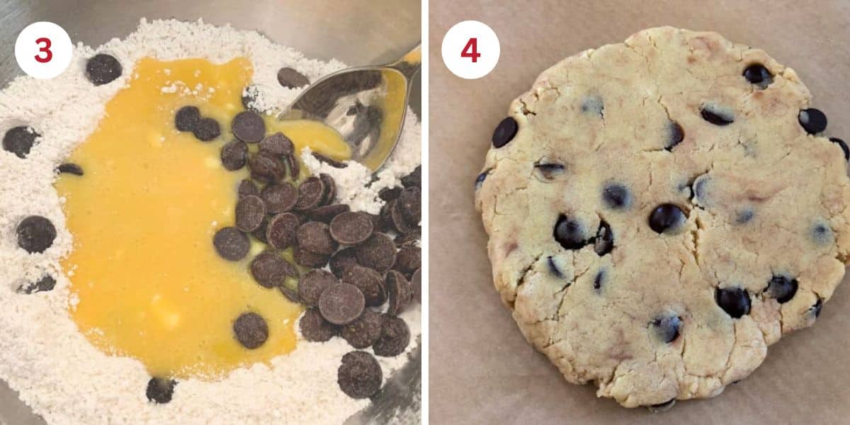 Photos showing mixing up the dough and shaping the dough.
