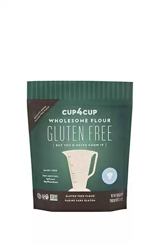 Cup4Cup Wholesome Flour, 2 Pounds, Certified Gluten Free, 1:1 Whole Wheat Flour Substitution, Dairy Free