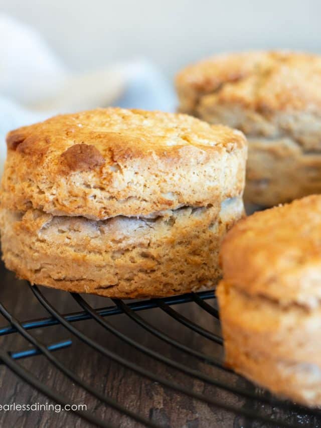 Maple oat biscuits on a cooling rack.