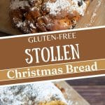 A Pinterest image of the gluten free stollen.