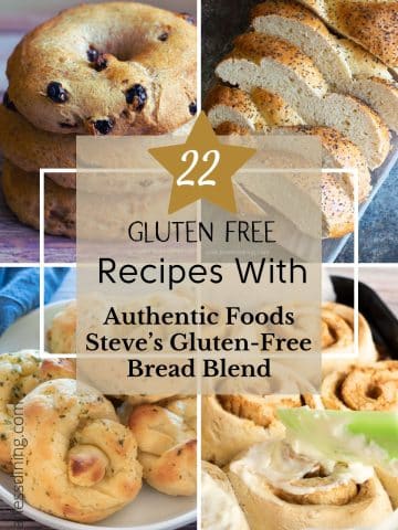 A collection of four baked goods made with Steve's GF Bread Blend.