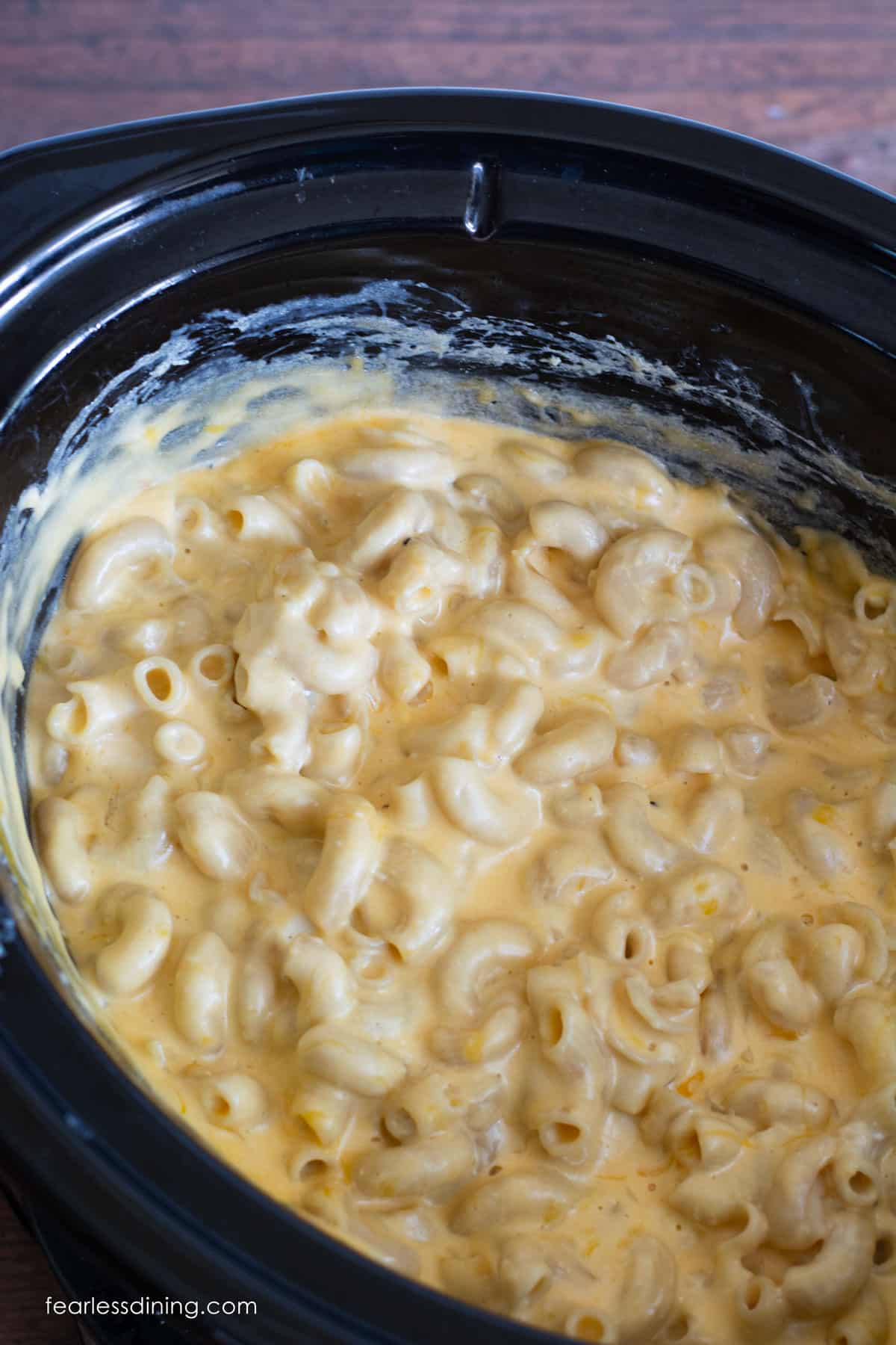 Cooked gluten free mac and cheese in my Crock Pot.