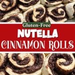 A Pinterest pin image of the baked nutella rolls.