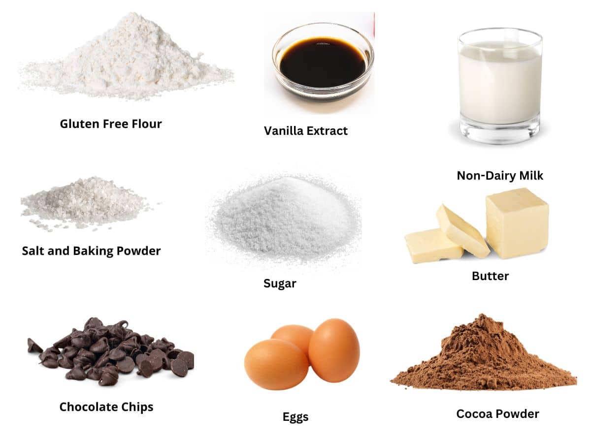 Photos of the chocolate scones ingredients.