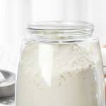 A Pinterest image of a jar of gluten free flour.