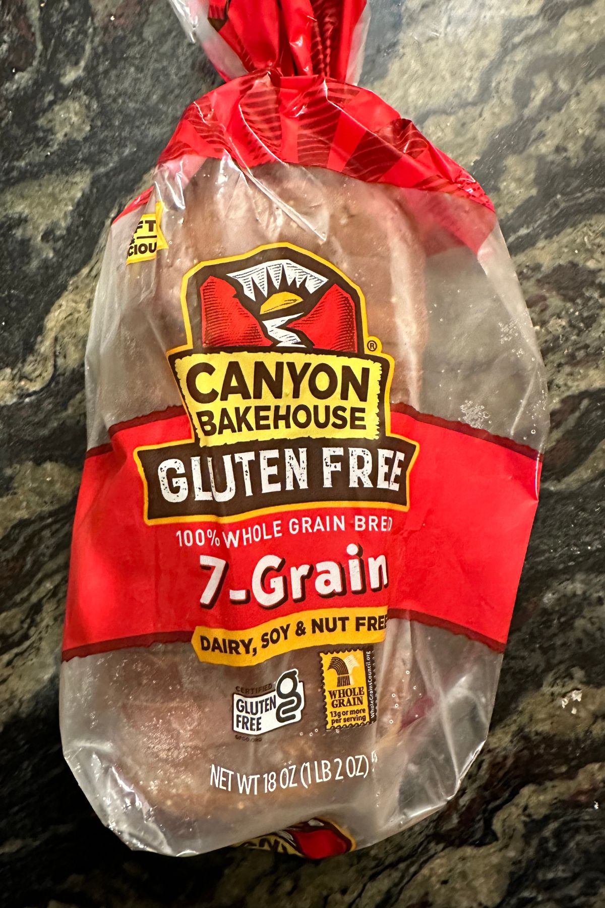 A loaf of Canyon Bakehouse frozen bread.