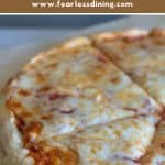 A Pinterest pin image of the yeast-free gluten-free pizza.
