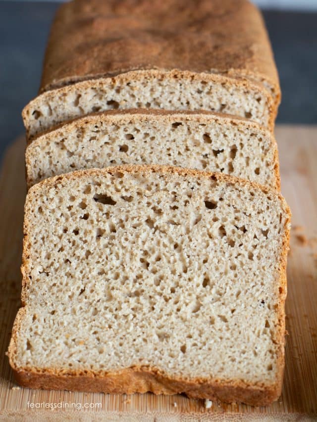 A photo of the gluten-free whole grain bread I baked with this flour blend.
