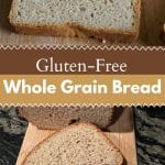A Pinterest pin image of the whole grain bread.