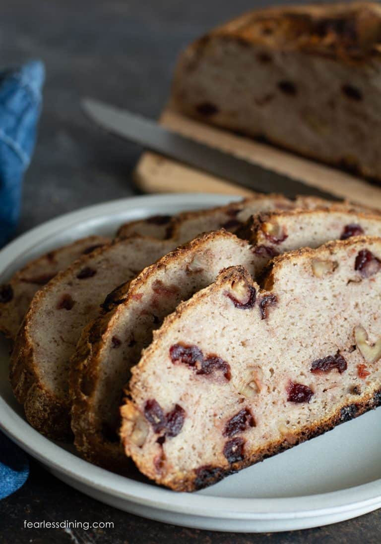 Gluten Free Cranberry Walnut Sourdough Bread