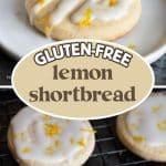 A Pinterest pin image of the lemon shortbread.