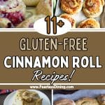 A Pinterest pin image of the cinnamon roll photos.