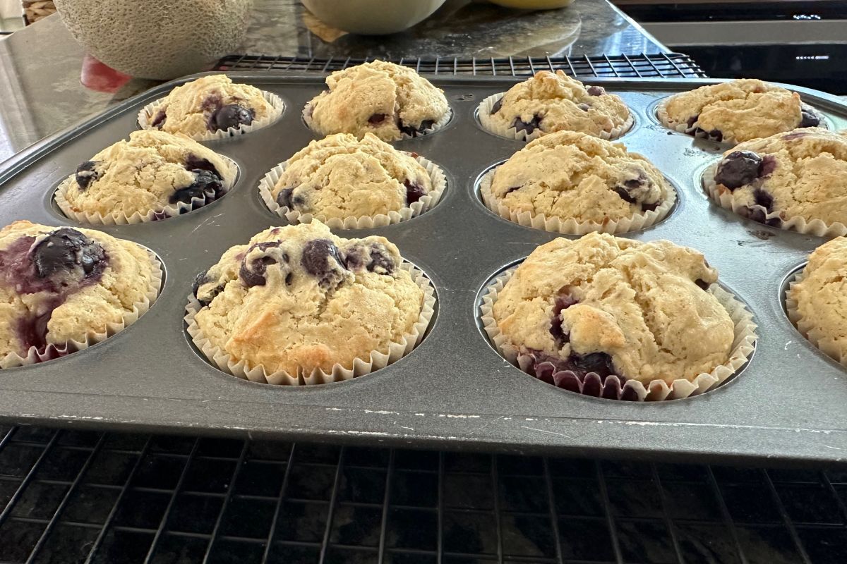 A close up so you can see how high the muffin tops rose during baking.
