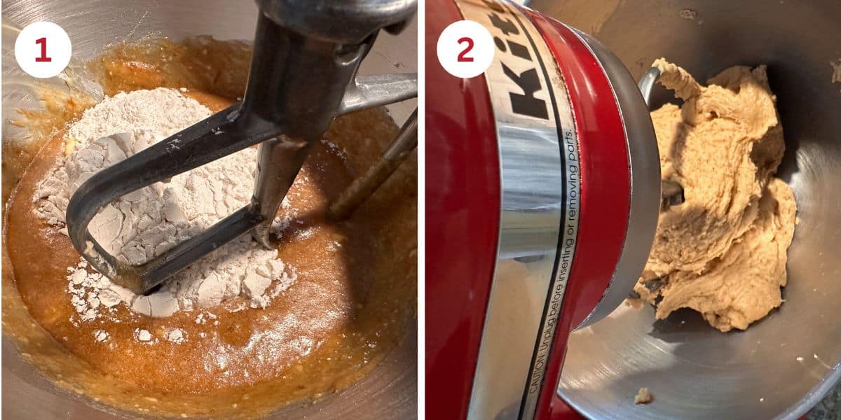 Photos mixing up the cookie dough in my stand mixer.