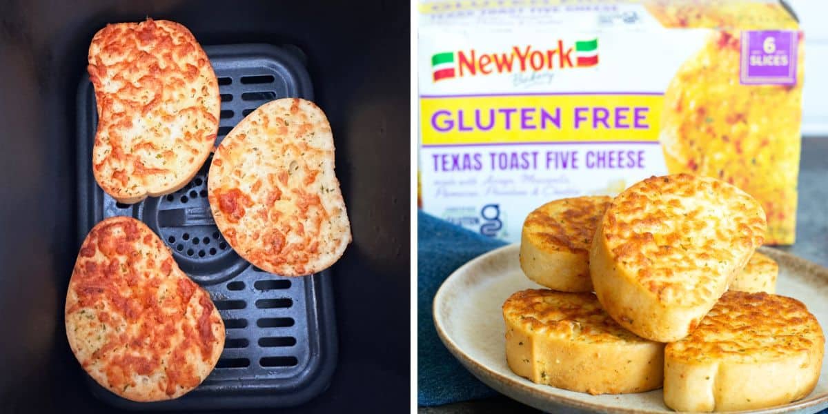 Photos cooking the Texas toast in my air fryer.
