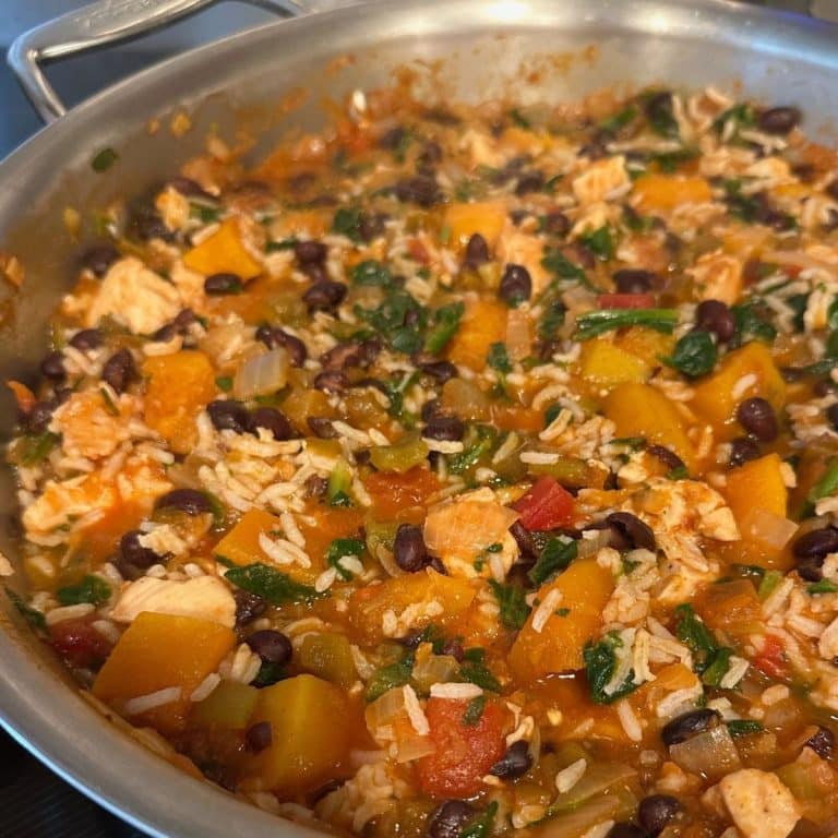 The cooked salsa chicken in the pan, ready to serve.