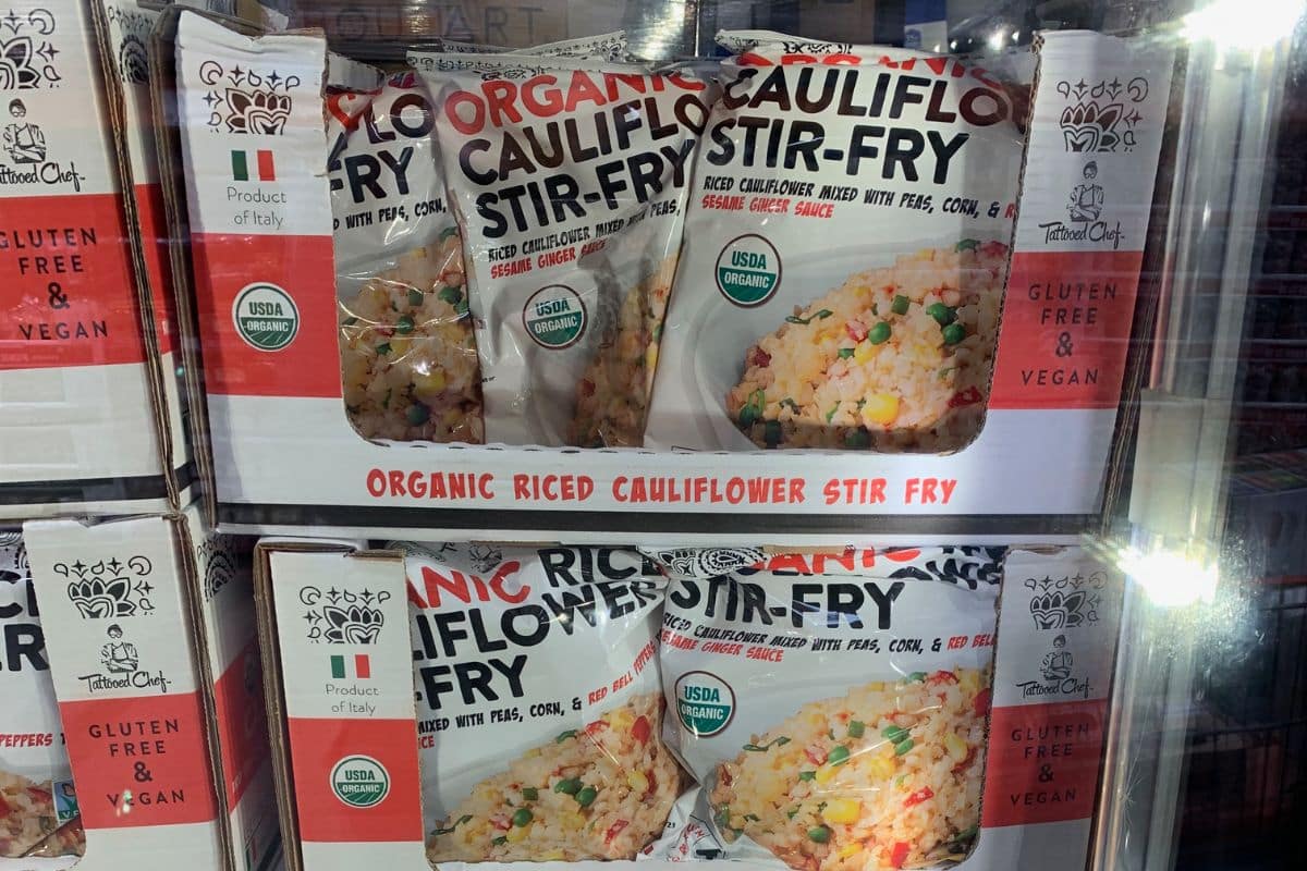 Cauliflower Rice Stir Fry in Costco's freezer section.
