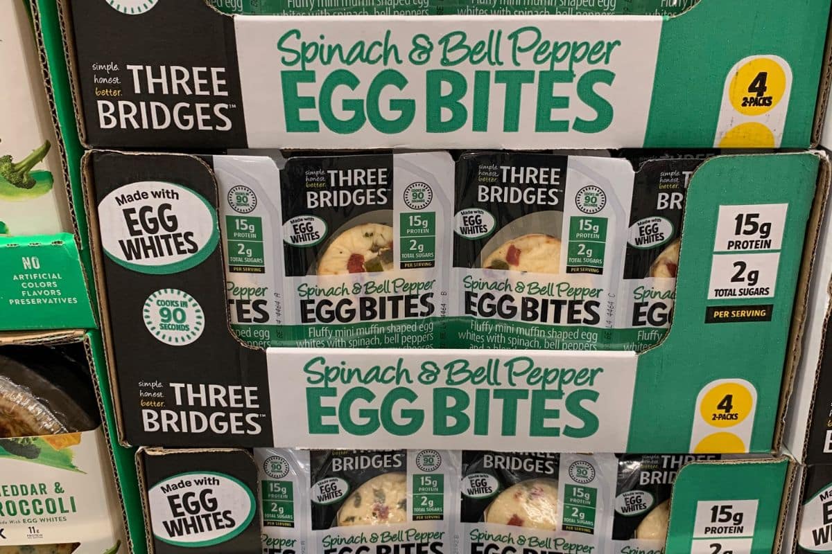 Egg Bites containers in the refrigerated section of the store.