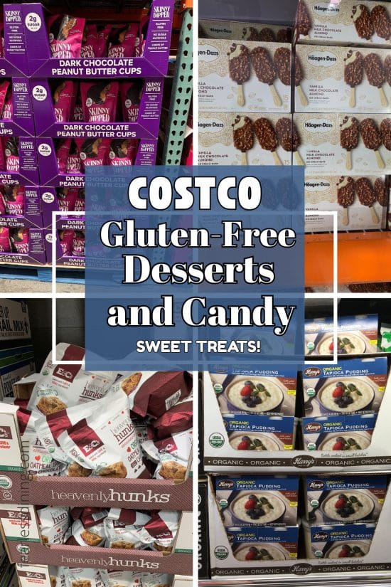 A collage of gluten free desserts at Costco.