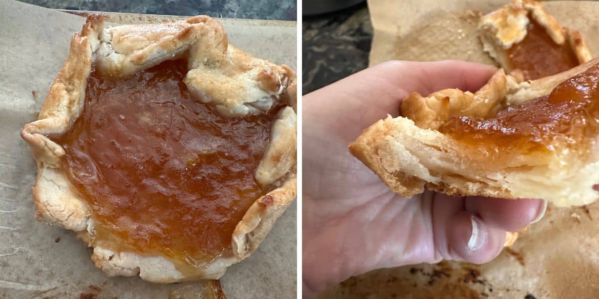 Photos of the baked gluten-free dairy-free rough puff pastry.