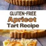 A Pinterest pin image of the apricot tart.