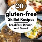 A Pinterest pin image of several skillet meals.