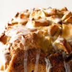 A Pinterest pin collage of the loaf of apple fritter bread.