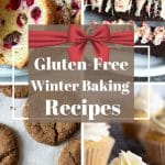 A Pinterest pin image of gluten free winter desserts.