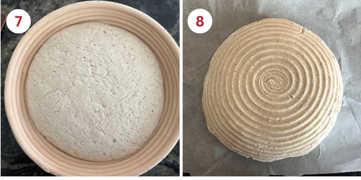 Photo of the risen dough ready to bake.