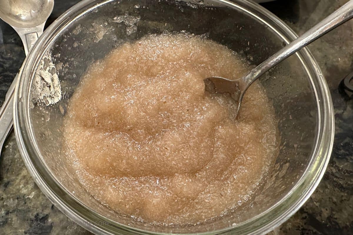 A small mixing bowl filled with the psyllium husk gel.
