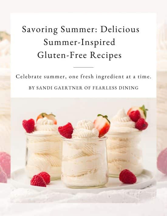 The cover image of the summer gluten free recipe e-cookbook.