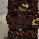 A Pinterest pin image of the gluten free chocolate walnut bars.