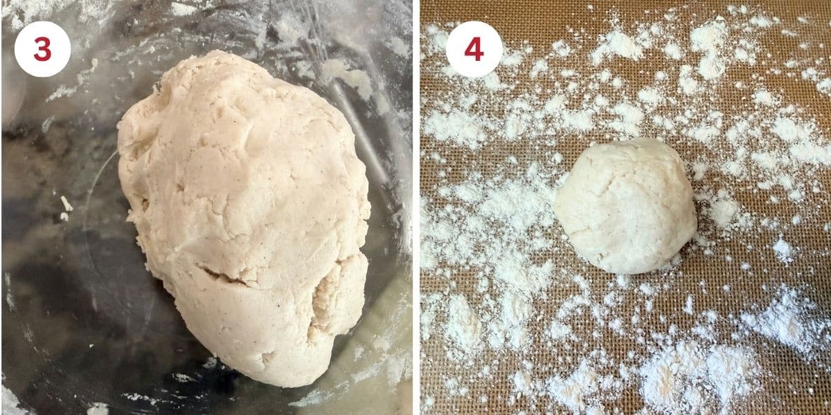 Photos of the gluten free flour tortilla dough.